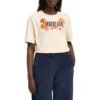 Women's Front Graphic Short Sleeve T-Shirt Beige