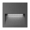 Zac IP65 Exterior Recessed LED Steplight, 12V, 4W, 3000K, Square, Dark Grey