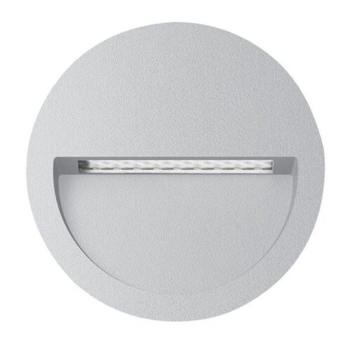 Zac IP65 Exterior Recessed LED Steplight, 12V, 4W, 5000K, Round, Silver