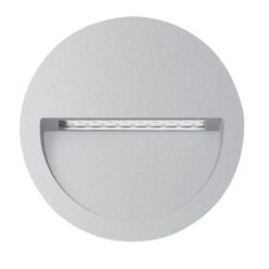 Zac IP65 Exterior Recessed LED Steplight, 240V, 4W, 3000K, Round, Silver