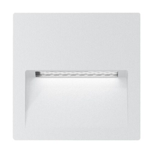 Zac IP65 Exterior Recessed LED Steplight, 240V, 4W, 3000K, Square, White