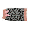 Zeez Knitted Leopard Print Dog Sweater With Bow Grey/Pink 1 X Xlarge