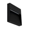 Zeke IP65 Exterior Surface Mounted LED Steplight, 240V, 3000K, Maxi Square, Black