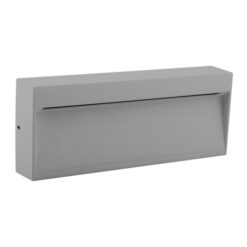 Zeke IP65 Exterior Surface Mounted LED Steplight, 240V, 3000K, Rectangle, Silver