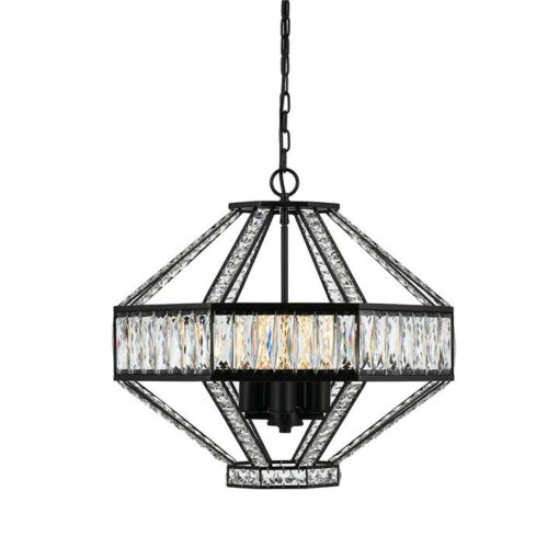 Zofio Metal & Crystal Glass Pendant Light, 56cm