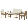 4-Piece Outdoor Sofa Set Wooden Couch Lounge Setting