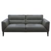 Bavaria Leather Sofa, 3 Seater, Gunmetal