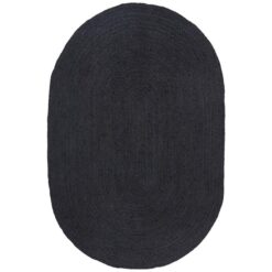 Bondi Hand Braided Jute Oval Rug, 280x190cm, Black