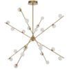 Captiva Iron & Glass Dimmable LED Pendant Light, 24 Light, Antique Gold