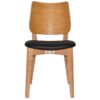 Dakota Commercial Grade Oak Timber Dining Chair, Vinyl Seat, Black / Light Oak