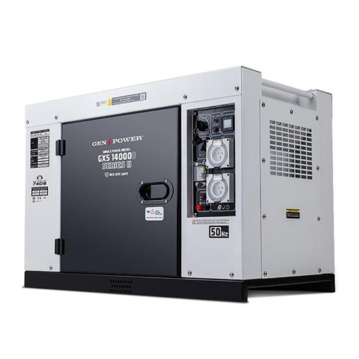 GENPOWER 8.4kW Peak 6kW Rated Commercial Diesel Generator, RCD Safety Switch, Electric Key Start, 2 x 15A, Single Phase