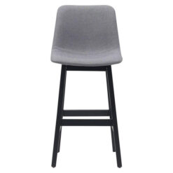 Jermaine Fabric & Timber Bar Stool, Set of 2, Stone Grey