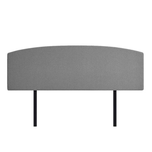 Linen Fabric King Bed Curved Headboard Bedhead - Night Ash
