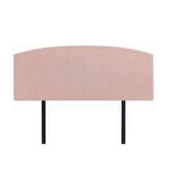 Linen Fabric Queen Bed Curved Headboard Bedhead - Pale Pink