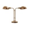 Picardy Metal Double Shade Desk Lamp, Antique Brass