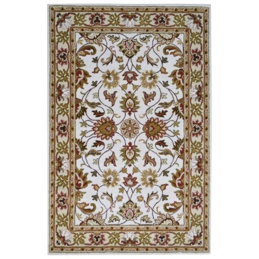 Shana Handmade Wool Kashan Rug, 280x190cm, Ivory / Cream
