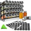 Spice Rack organiser with 28 Spice Jars, Spice Labels, Funnel and Marker for Kitchen Countertop
