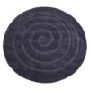 Swirl Hand Woven Wool Round Rug, 160cm, Charcoal