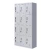 12-Door Locker for Office Gym Shed School Home Storage - Standard Lock with Keys