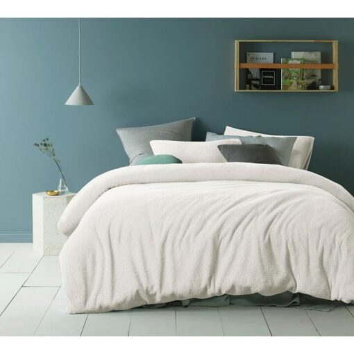 Accessorize Teddy Quilt Cover Set, Single, White