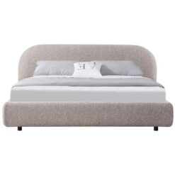 Borre Boucle Fabric Platform Bed, Queen, Sand
