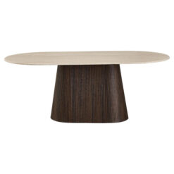 Cressa Artificial Stone Top Oval Dining Table, 200cm