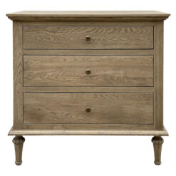 Emmerson II Oak Timber Bedside Table, Large, Dark Oak