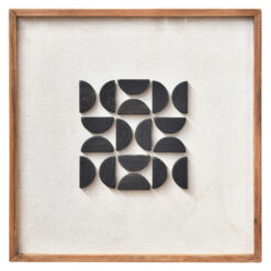 Flipton Framed Wood on Canvas Wall Art, 62cm, Charcoal / Cream