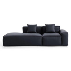 Hofton Bonded Leather Modular Corner Sofa, 1 Seater with LHF Lounge, Black