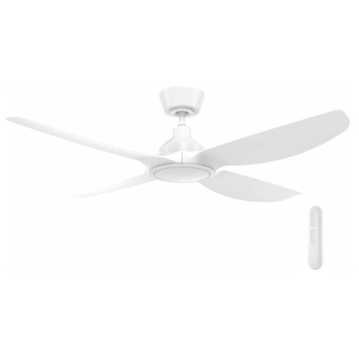 Jota DC Ceiling Fan with CCT LED Light, 132cm/52'', 4 Blade, White