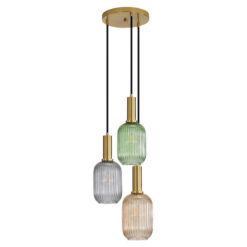 Luxe Ribbed Glass Cluster Pendant Light