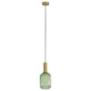 Luxe Ribbed Glass Pendant Light, Green