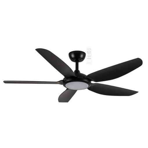 Martec Esprit Indoor / Outdoor Smart DC Ceiling Fan with CCT Dimmable LED Light, 132cm/52", Matt Black