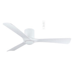 Martec Fresno Indoor / Outdoor Smart DC Ceiling Fan with CCT Dimmable LED Light, 132cm/52", Matt White