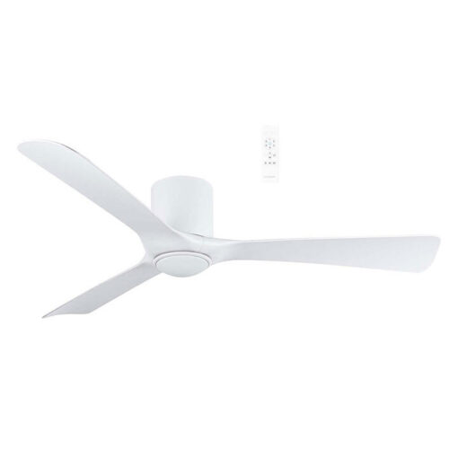 Martec Fresno Indoor / Outdoor Smart DC Ceiling Fan with CCT Dimmable LED Light, 132cm/52", Matt White