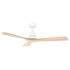 Martec Mallorca Indoor / Outdoor Smart DC Ceiling Fan, 107cm/42", Matt White / Natural