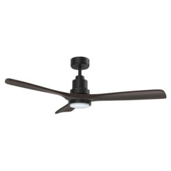 Martec Mallorca Indoor / Outdoor Smart DC Ceiling Fan with CCT Dimmable LED Light, 107cm/42", Matt Black / Walnut