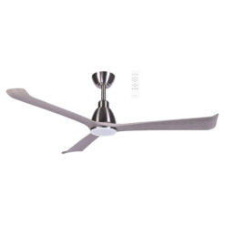 Martec Polo Indoor / Outdoor Smart DC Ceiling Fan with CCT Dimmable LED Light, 132cm/52", Nickel / Driftwood