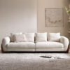 Noriel Boucle Fabric Sofa, 4 Seater, White