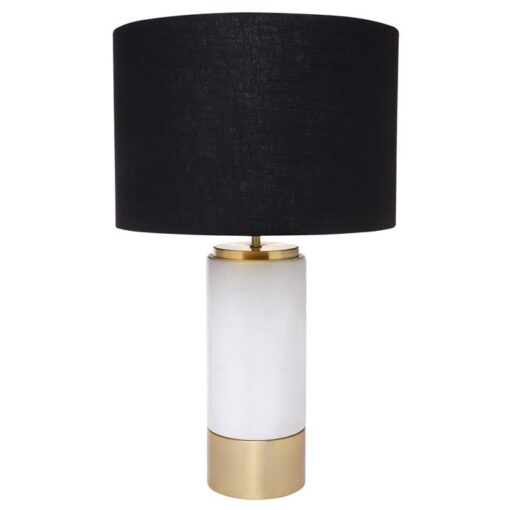 Paola Marble Base Table Lamp, White / Black