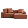 Pouffen Modern Fabric Modular Corner Sofa, 2 Seater with RHF Chaise, Cognac
