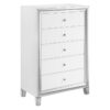 Ritz Mirrored 5 Drawer Tallboy, White