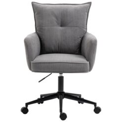 Rowan Corduroy Fabric Office Chair, Grey