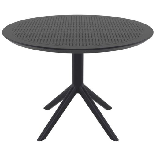 Siesta Sky Commercial Grade Indoor / Outdoor Round Dining Table, 105cm, Black