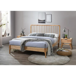 Thymes Rubber Wood Platform Bed, King, Natural
