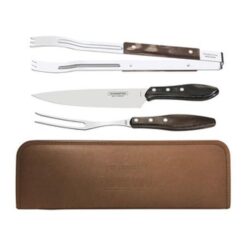 Tramontina Churrasco Polywood 3 Piece Barbecue Carving Set with Leather Pouch
