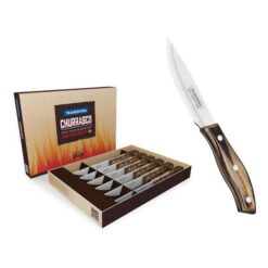 Tramontina Churrasco Polywood 6 Piece Rio Grande Steak Knife Set, Dark Natural, Package B