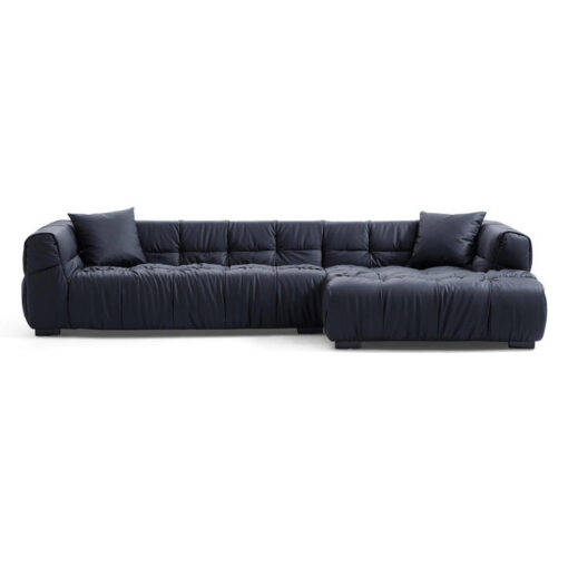 Veronia Fabric Corner Sofa, 3 Seater with RHF Chaise, Black