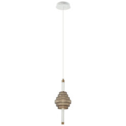 Wand Glass & Metal LED Pendant Light, CCT, Coffee