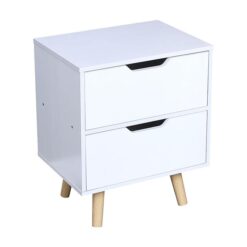 Wooden Bedside Table 2 Drawers Cabinet Storage Night Stand